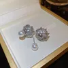 Diamant perle lumière luxe haut de gamme tempérament boucles d'oreilles pour les femmes mode coréenne boucle d'oreille quotidien fête d'anniversaire bijoux cadeau