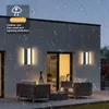 Ny uppdatering modern LED Solar Wall Lights Garden Porch Long Solars Wall Lamp Outdoor Lighting Decoration Sconce
