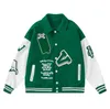 Hip Hop Baseball Jacken Männer Kleidung Frauen Designer Leder Ärmel Bomber Mäntel mit Buchstaben Stickerei Winter Marke Motorrad Herren Jacke 3 Stile