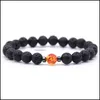 Fios de miçangas hematita Natural Black Lava Stone Strand Pulparelete elástica Bracelets difusor de óleo essencial Rocha vulcânica Rock Beade