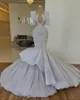 Sparkly Mermaid Wedding Dress for Bride Sequins Deep V Neck Long Sleeve Vestido de Noiva sereia Bridal klänningar charmig