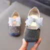 Chaussures plates enfants filles en cuir printemps/automne nœud mode bébé princesse antidérapant semelle souple espadrilles décontractées