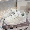 scarpe per bambini punta conchiglia scarpe da bambino firmate scarpe da ginnastica casual per bambini scarpe da ginnastica bianche nere ragazze bambino capretto giovani neonati gancio anello scarpe sportive all'aperto m e04N #