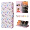 Leather Magnetic Flip Cases Wallet RFID Blocking Flower Cover Free Strap For Samsung S8 S9 S10 Plus S20 FE S21 S22 S23 Ultra A51 A12 A22 A32 A52 A13 A23 A33 A53 A04 A04E A14