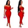 Off the ramion Midi Dress Women Casual Vrap Ruched Bodycon Vestidos na imprezę Even Endy Wear Ladies Ubrania z paskiem biały czarny