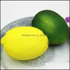 Decorative Flowers Wreaths Wholesale1Pc Lifelike Simation Large Lemons Plastic Solid Artificial Fruit Cabinet Home Decor Party Fak Otyps