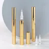 Garrafas de armazenamento de frascos 50pcs 3ml mini vazio de plástico dourado de plástico frio gel twist caneta cuticle odle oder sérico recipiente cosmético Growth Gloss Gloss