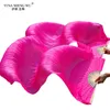 Stage Wear 1pair/1pc Imitation Silk Belly Dance Veil Fans Bamboo Ribs Handmade Dyed Performance Long Fan Dancing