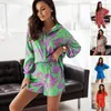 Women's Tracksuits WEIN Wholesale Items For Boutique Fashion Print Sets Women Summer Casual Bohemian Long Sleeves Shirt Top Shorts 2 Piece