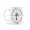 Mokken Lord of the Rings Inspired White Tree Gondor Mug Coffee Milk Ceramic Cup Creative Diy Gifts Home Decor 11oz C230 Drop levering ot9my