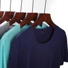 Men's Polos Breathable Mens Superthin Ice Silk Undershirt Short Sleeve Sleep T-shirt Male Sports Wear