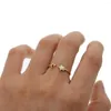 Wedding Rings Top Quality Simple Delicate Gold Color Thin Round Opal Cz Moon Star Ring Yong Girl Lady Gift Dainty White Fire