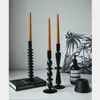 Candle Holders Ins Nordic Style Designer Black Glass Holder Dining Table Vase Home Decoration Porch Living Room