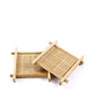 Maty stołowe 10pcs Bamboo Square Drink Coasters Tea Cup Mata Ogrzewaj Podkładki izolacyjne Ochronne dekoracja herbaty do domu herbaciarnia