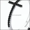 Anillos de racimo 925 Sterling Sier Faith Cross Shape Finger para mujeres Black Clear Cz Jewelry Gift 2013 Q2 Drop Delivery Otztn