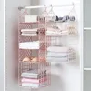 Storage Boxes Bedroom Wardrobe Organizer Underwear Bra Clothes Pants Tie Rack Cupboard Closet Hanging Basket Hooks Shelf