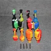 New Mini Silicone Oil Rigs Nectar bong with GR2 Titanium Nail 10mm Joints silicone water pipes bongs