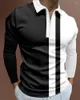 Mens Polos Mens Casual Autumn Long Sleeve Polo Shirts Men Male Zip Tee Shirt Tops Street Golf Clothing Solid Color Clothes