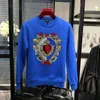 Heren Hoodies vallen Winterstijl Hoody Mannelijke sweatshirts Rhinestone plus fluwelen verdikking Luxe pullover Quick Delivery