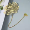 Signets Vintage en métal creux trèfle Lotus Ginkgo fleurs pendentif signet étudiant livre marque papeterie cadeaux