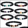 Fios de miçangas pulseira ajustável Bracelet natural de pedra fosca de ioga de ioga Buda de estiramento de cristal para mulheres Direcionar JOTZEN