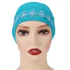 Abbigliamento etnico 2022 Sottosciarpa in cotone con hijab interno in jersey elasticizzato di pizzo Tappi hijab frontali rotondi Turbante femminile Foulard