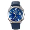 Хронограф Quartz Mens Watches Blue Dial Man Man Watch Watch Montre de Luxe Наручительные для мужчин Бизнес -часы Reloj298a
