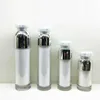 30g/50g Cosmetics Cream Jar Bottles Empty Makeup Container 15ML/30ML/50ML/100ML White Empty Acrylic Emulsion Essence Vacuum Pump Packing Bottle