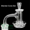 Full Weld Hybrid Blender Slurper Quartz Banger Kit Wide Flared Dish Slurp Set with Cone-shaped Terp Pillar Carb Cap 10mm 14mm 45 90 Degrees Charmer Dab Nail YAREONE