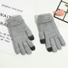 Gants tricotés en laine de cachemire pour femmes hiver chauds gants à écran tactile épais mitaines féminines solides en plein air
