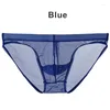 Onderbroek M-3XL 8Colors Solid Men Lage taille Ultradunne transparante gaasbroeken Ademend zacht Zoek door lingerie ondergoed