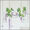 Dekoratif Çiçek Çelenkleri 12 PCS/Lot 110cm Yapay Çiçek Asma Bitki İpek Wisteria Sahte Bahçe Bitkileri Düğün Dekorasyon Hom Otayt