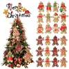 Juldekorationer 1 Set Pepparkakor MANNAMENTER FÖR XMAS TREE 7.5 CM TALL GINGERMAN HANNING CHARMS Ornament Holiday Decor