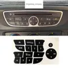 Car Button Repair Stickers Black Audio Button Repair Decal Stickers Accessories for Twingo for Renault Clio and Megane 2009-2011