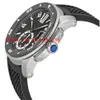 Top Quality Luxury Wristwatch Calibre de Black Dial Rubber Men's Watch 42mm Automatic Mens Watch Watches239Q