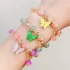 Buntes Kristall-Perlen-Armband für Frauen, verstellbare Schmetterlings-Anhänger-Armbänder, Hochzeit, Party, Mädchen, Schmuck, Geschenk