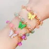 Kleurrijke kristallen kralen armband voor vrouwen verstelbare vlinder hanger armbanden huwelijksfeest armband meisjes sieraden cadeau