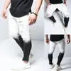 Men's Jeans Men Skinny Stretch Ripped Mens Fashion Zipper Slim Fit Denim Trousers Brand Motor Biker Hip Hop White Black 2022