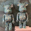 Nouveau Spot Bearbrick 1000% Van Gogh abricot bloc de construction ours violent mode poupée actionné à la main salon décoration 70 CM