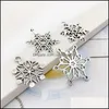 Charms Gemischte Weihnachtsschneeflocken-Anhänger passen für Halsketten-Armband-Schmuckherstellung DIY handgemachte antike Silber-Accessoires C3 Drop Del Otxi9
