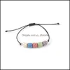 Perles Strands Colorf Lava Stone Beads Strand Bracelet Amoureux Couple Amitié Bracelets Réglable Corde Diffuseur D'huile Essentielle Wom Dhbmf