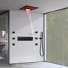 Mat Siyah 5 Fonksiyon Duş muslukları yağmur şelale yüksek akışlı termostatik duş seti