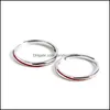 Band Rings Fashion Original Epoxy Red Line 925 Sterling Sier Jewelry Simple Personality Opening Par SR613 466 B3 Drop Delivery Oti1n