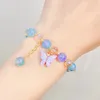 Kleurrijke kristallen kralen armband voor vrouwen verstelbare vlinder hanger armbanden huwelijksfeest armband meisjes sieraden cadeau