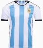 2022 2023 3 Yıldız Arjantin Futbol Formaları 22 23 Messis Dybala di Maria Martinez de Paul Maradona Fernandez Kids Kit Erkek Kadın Futbol Gömlek Hayranları Oyuncu Versiyonu