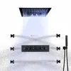 Mat Black 5 Funkcje krany prysznicowe krany deszczowe Wodospad Wysoki przepływ termostatyczny zestaw prysznicowy