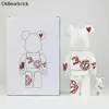 Bearbrick – boîte de couleur domestique 400% 28CM, bloc de construction, poupée tendance ours violent, ornement décoratif fait à la main, nouveau Spot