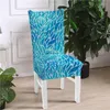 Chair Covers Leaf Printed Kitchen Chairs Spandex Elastic Stretch Decoration Dining Seat Cushion Anti-dirty