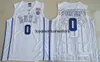 Mężczyźni 0 Jayson Tatum College University University Black White Basketball Jerseys Doskonała jakość noszenia NCAA