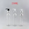 Butelki do przechowywania 250 ml przezroczyste okrągłe plastikowe butelka na ramię 250 cm3 żel prysznicowy / płyn do butonu pusty pojemnik kosmetyczny